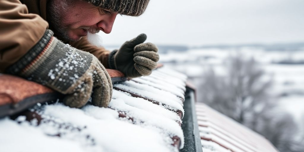 Dak inspecteren voor de winter.